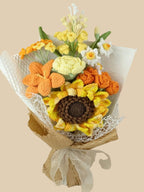 Harvest of Gold Crochet Flower Bouquet