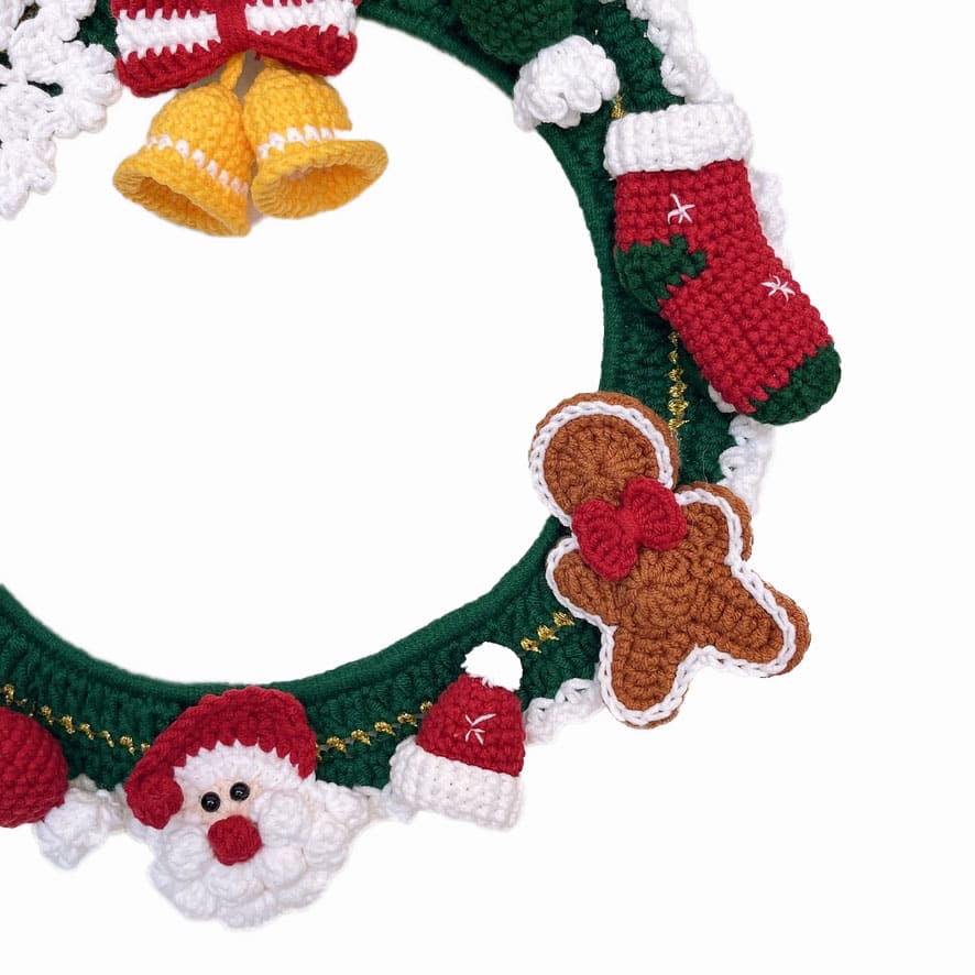 Hand-Knitted Christmas Wreath