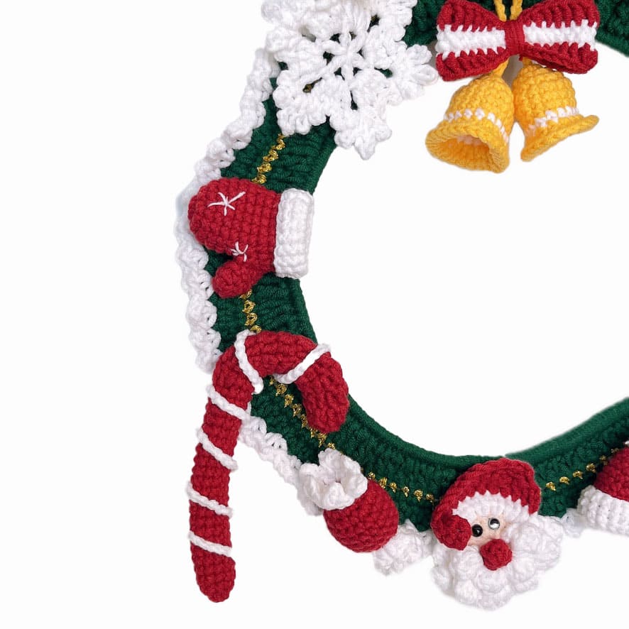 Hand-Knitted Christmas Wreath