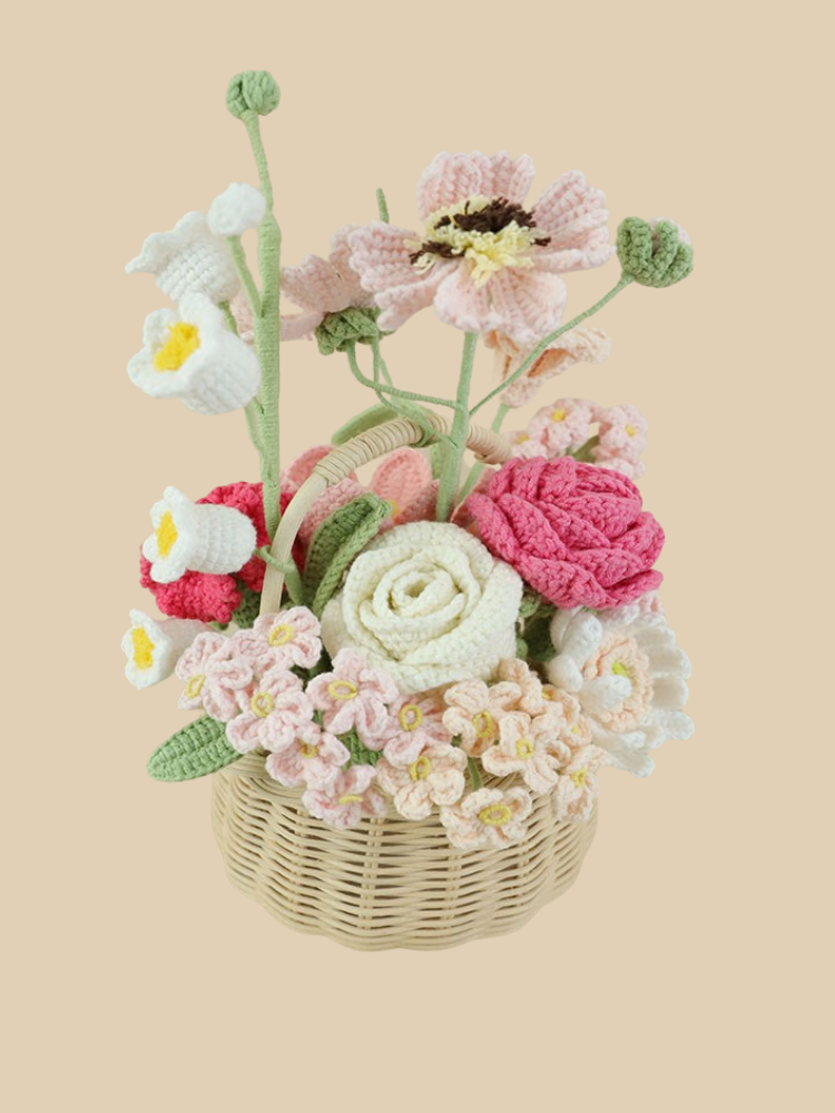 Blooming Girlhood Crochet Flower Basket