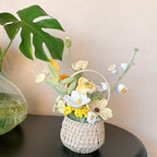 Sunshine Smile Crochet Flower Basket