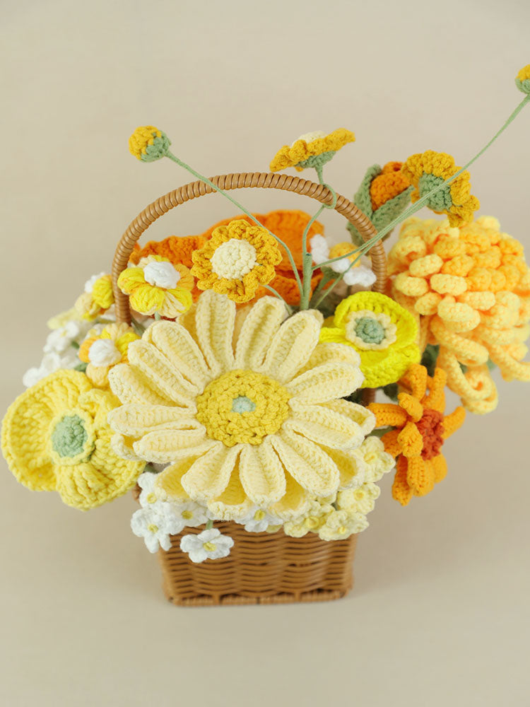 Golden Years Crochet Flower Basket