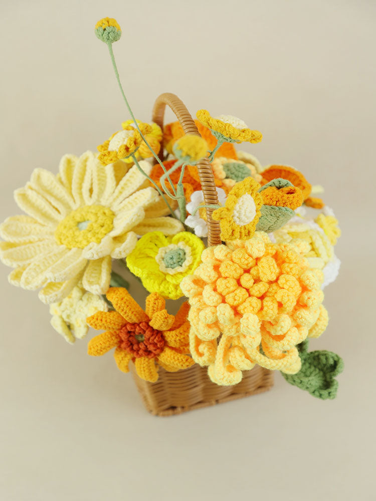 Golden Years Crochet Flower Basket