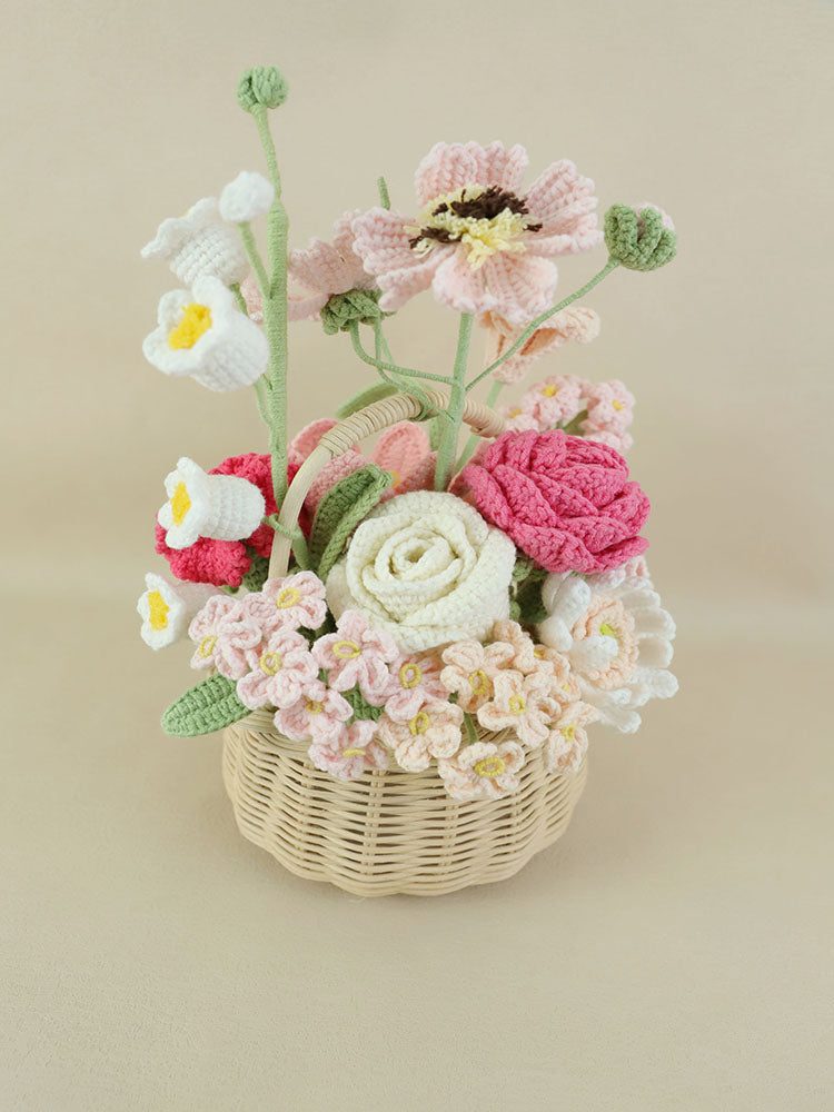 Blooming Girlhood Crochet Flower Basket