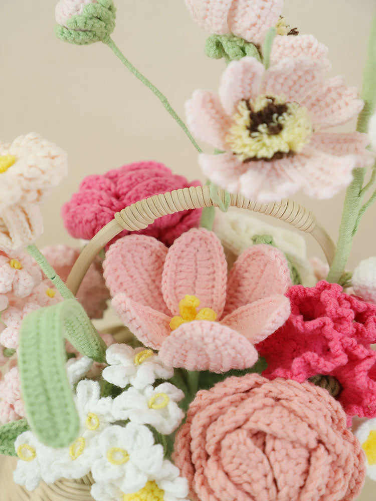 Blooming Girlhood Crochet Flower Basket