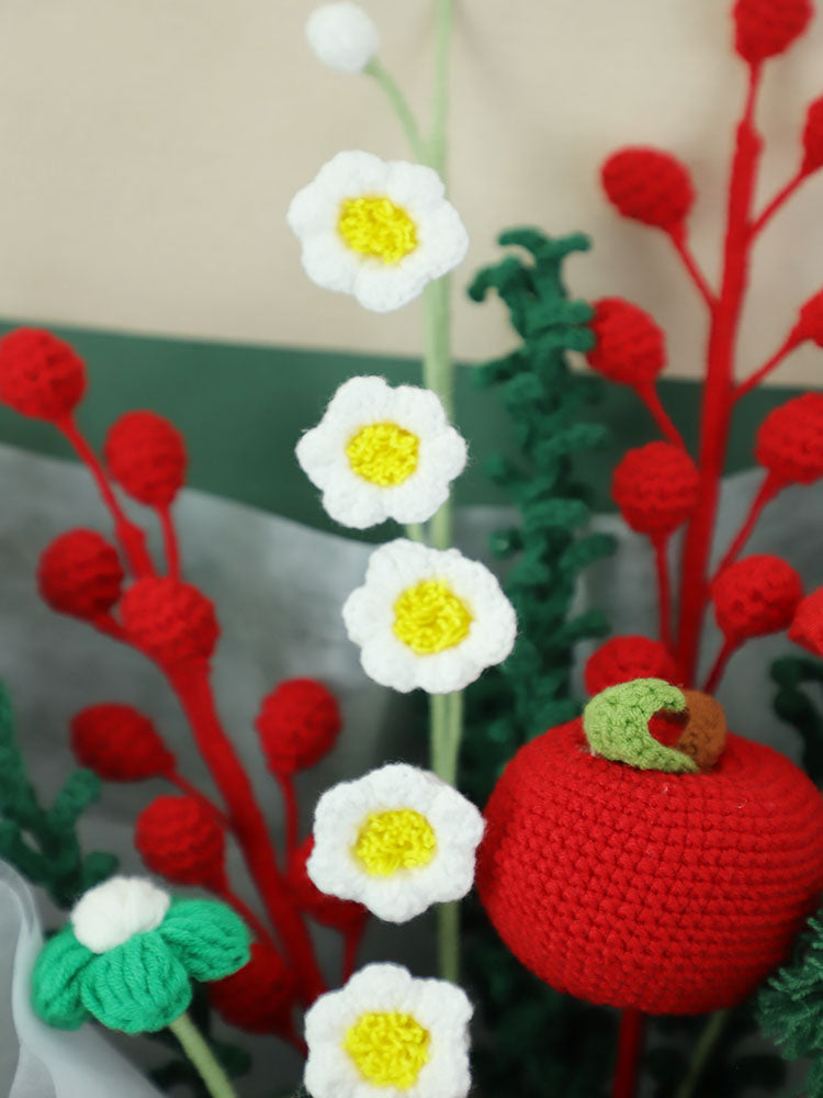 Green Forest Splendor Crochet Flower Bouquet