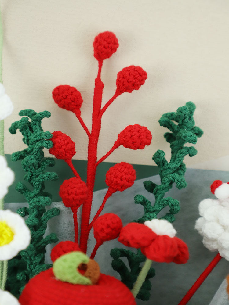 Green Forest Splendor Crochet Flower Bouquet