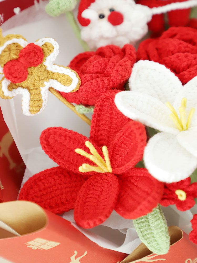 Red Velvet Wish Crochet Flower Bouquet