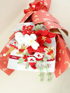 Red Velvet Wish Crochet Flower Bouquet