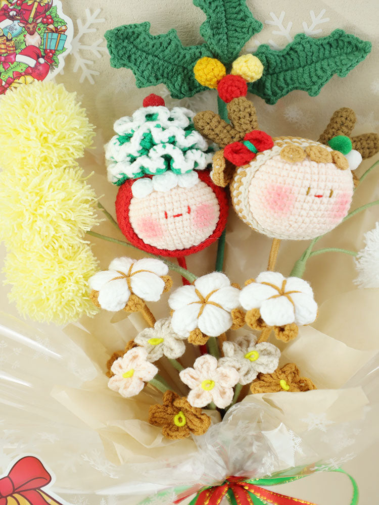 Christmas Elves Crochet Flower Bouquet