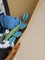 Blue Starry Sky Tulip Bouquet Crochet Flowers - For Him - SecretKnit