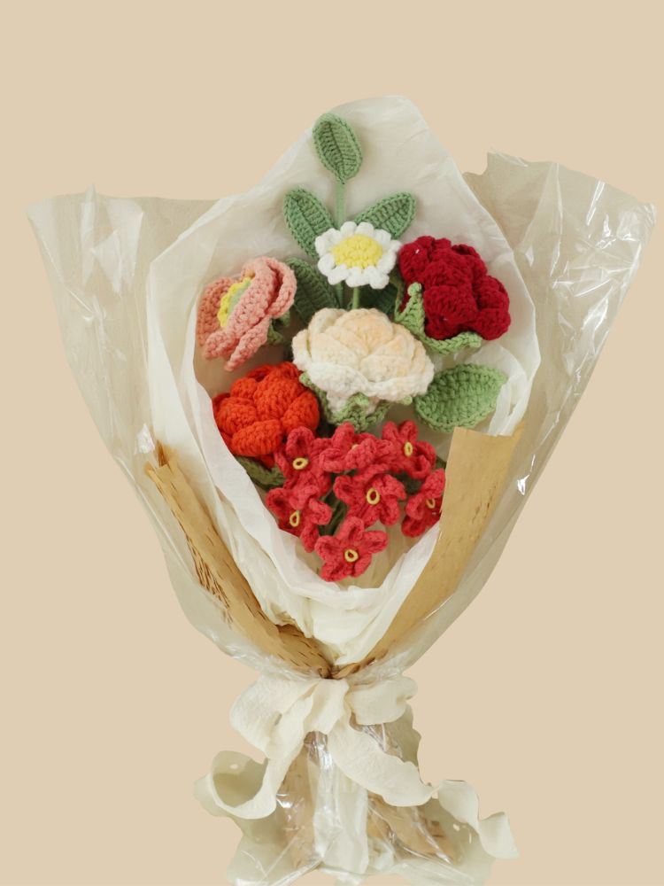 Passionate Rouge Ensemble Crochet Flowers