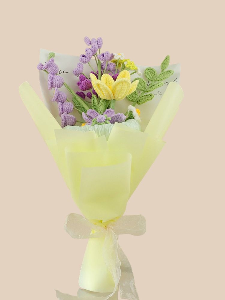 Purple Sonata Crochet Flower Bouquet