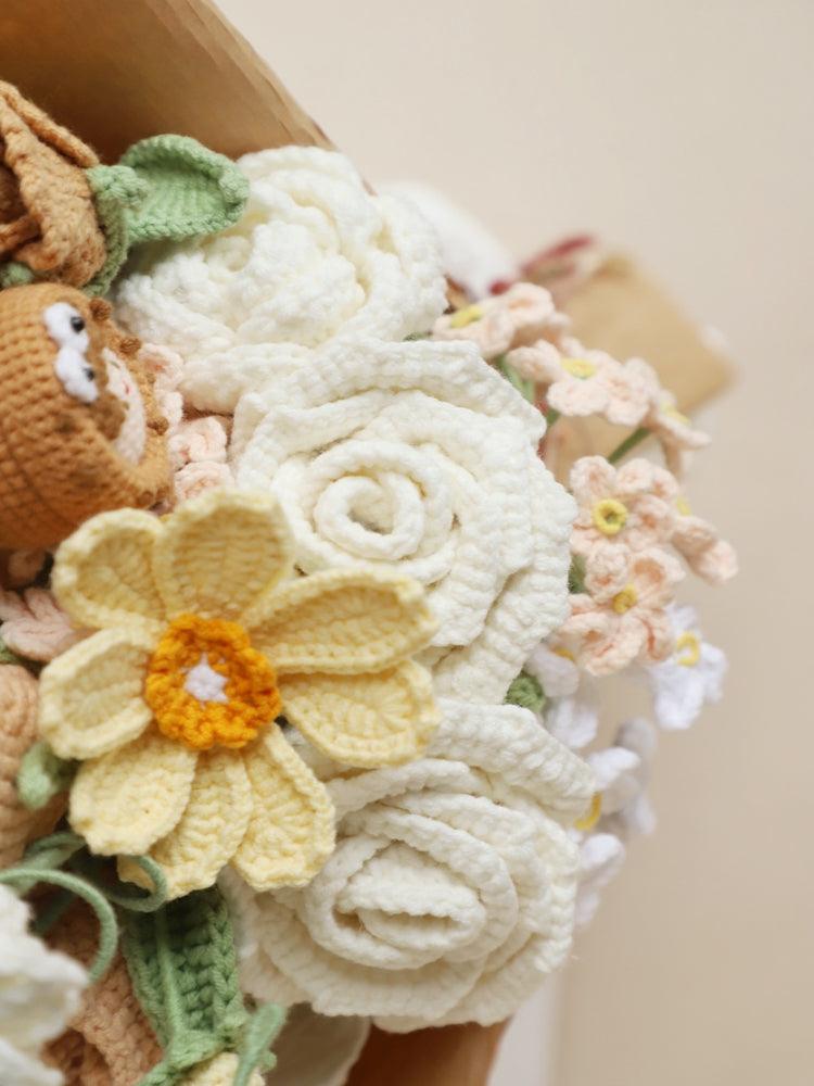 Creamy Breeze Blossom Bouquet Knitted Flowers - Birthday - SecretKnit