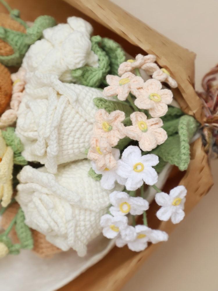 Creamy Breeze Blossom Bouquet Knitted Flowers - Birthday - SecretKnit