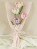 Crimson Bliss Tulip Bouquet Crochet Flowers - For Her - SecretKnit