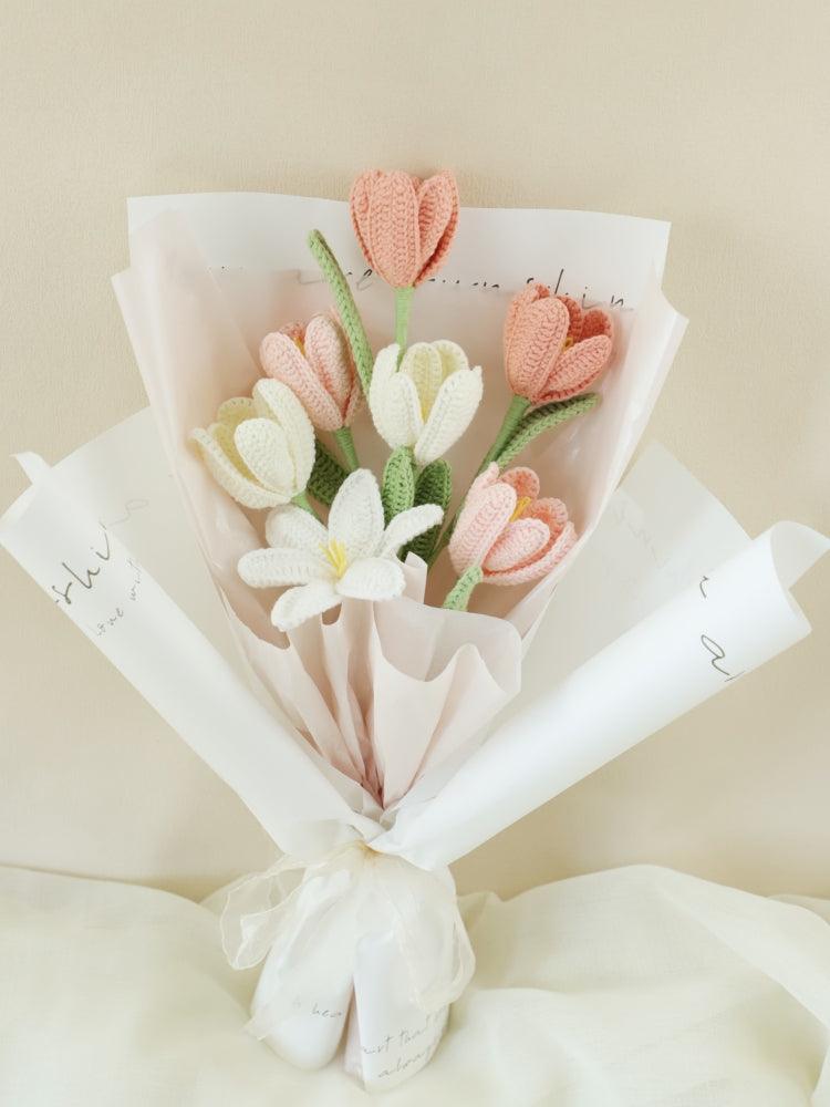 Dawn Tulip Bouquet Knitted Flowers - Anniversary - SecretKnit