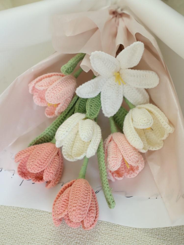 Dawn Tulip Bouquet Knitted Flowers - Anniversary - SecretKnit