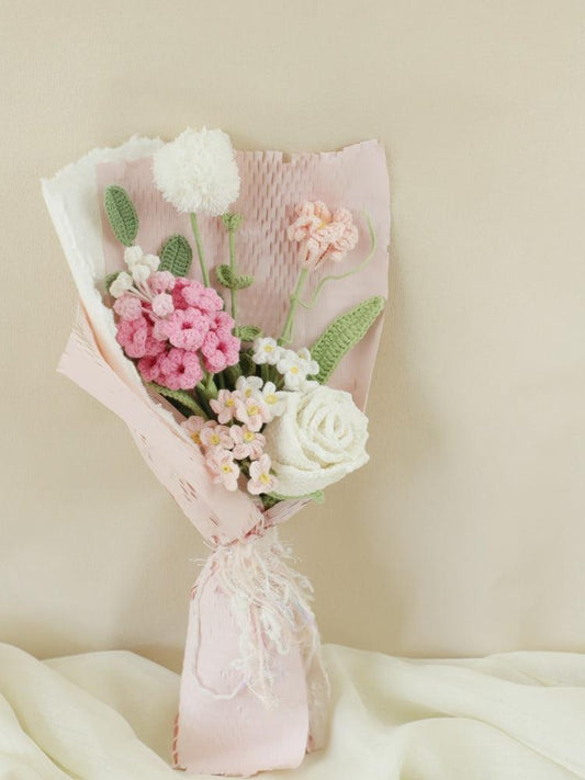 Pink Tenderness Crochet Flowers - Birthday - SecretKnit