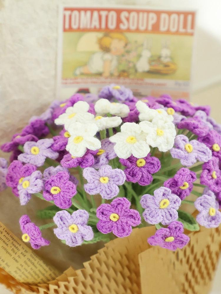 Purple Forget-Me-Nots Bouquet Crochet Flowers - Anniversary - SecretKnit