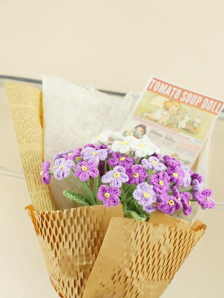 Purple Forget-Me-Nots Bouquet Crochet Flowers - Anniversary - SecretKnit