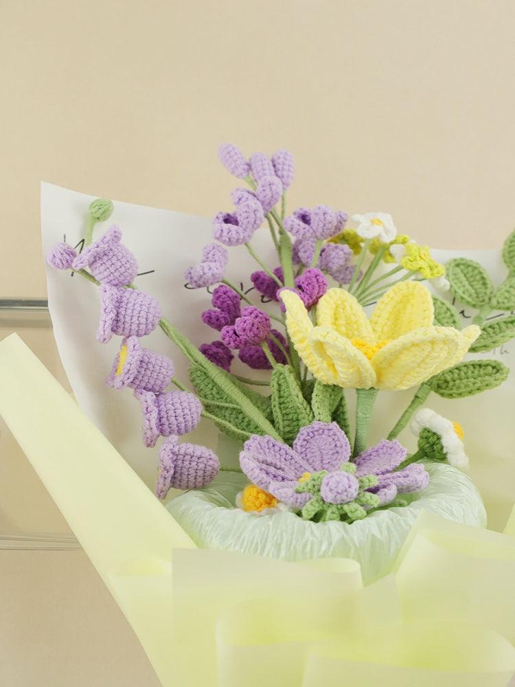 Purple Sonata Bouquet Knitted Flowers - Gradution - SecretKnit