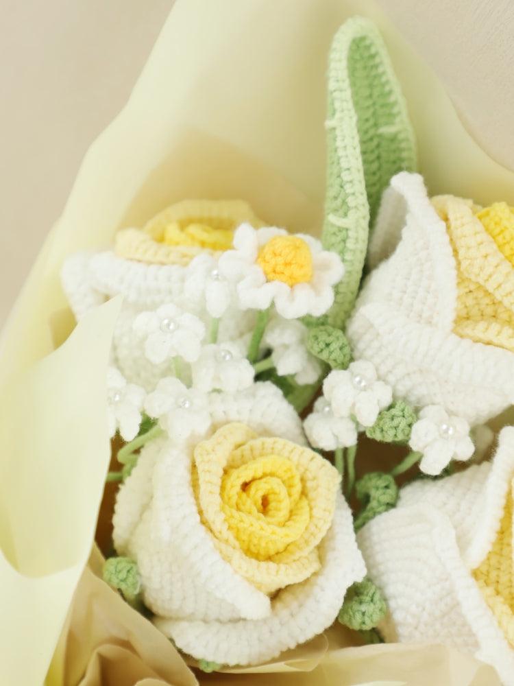 Sunny Serenade Rose Symphony Crochet Flowers - Birthday - SecretKnit