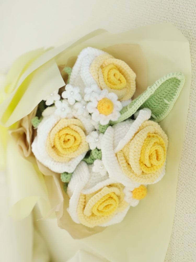 Sunny Serenade Rose Symphony Crochet Flowers - Birthday - SecretKnit