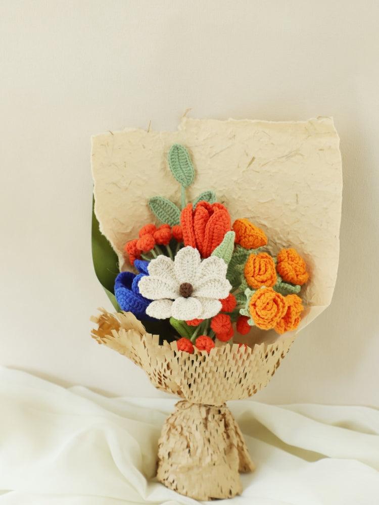 Sunset Starlight Bouquet Knitted Flowers - Anniversary - SecretKnit