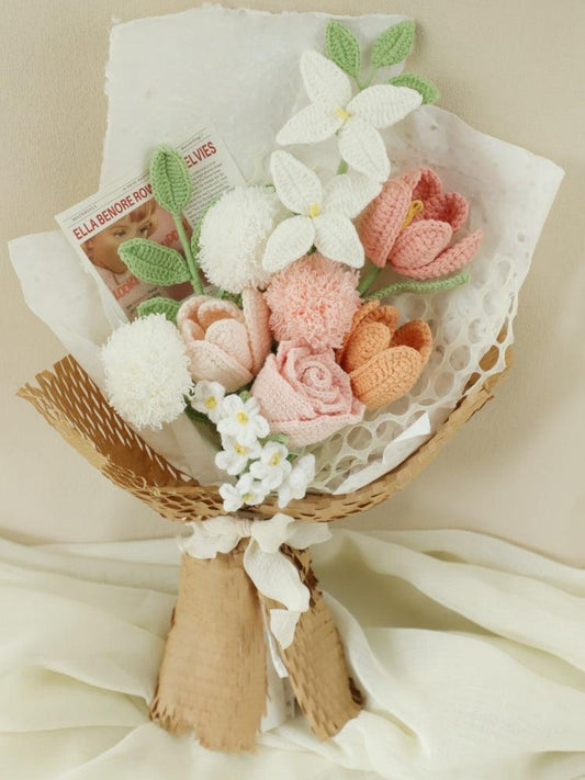 Sweet & Pretty Bouquet Knitted Flowers - Birthday - SecretKnit
