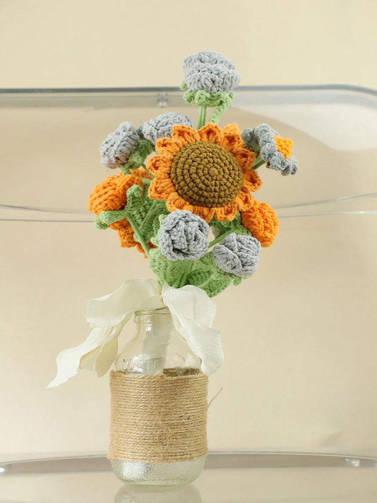 Vintage Sunflower Bouquet Knitted Flowers - For Her - SecretKnit