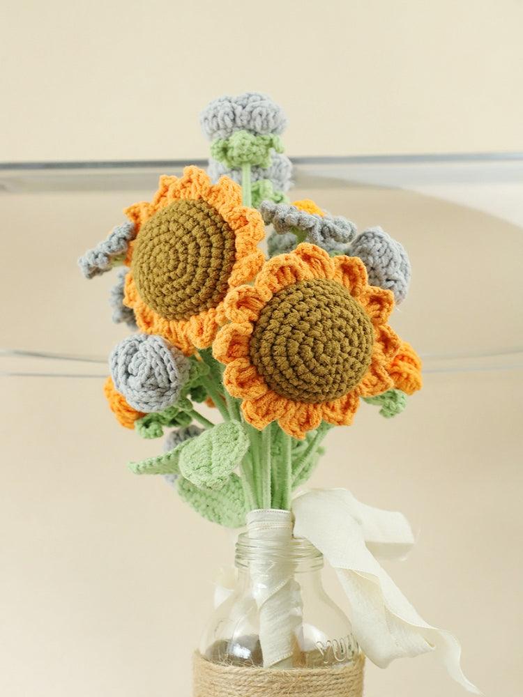 Vintage Sunflower Bouquet Knitted Flowers - For Her - SecretKnit