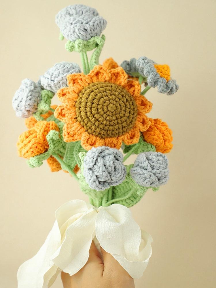 Vintage Sunflower Bouquet Knitted Flowers - For Her - SecretKnit