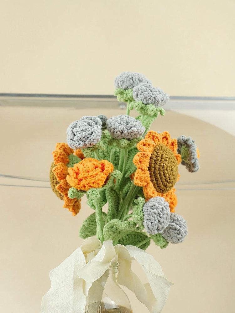 Vintage Sunflower Bouquet Knitted Flowers - For Her - SecretKnit