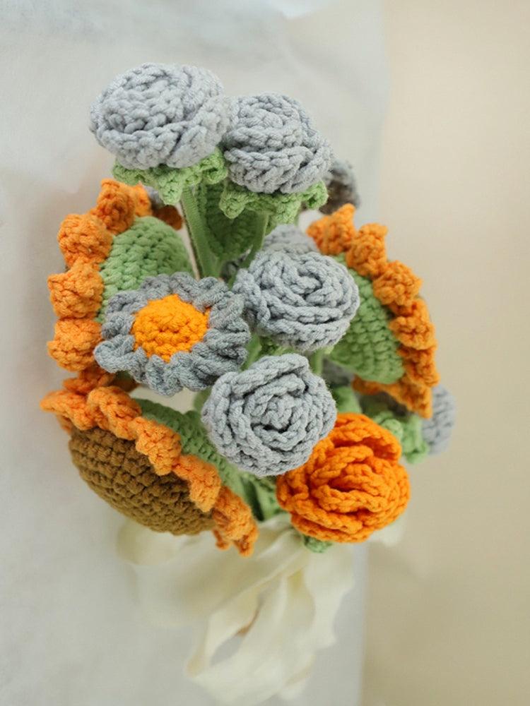 Vintage Sunflower Bouquet Knitted Flowers - For Her - SecretKnit